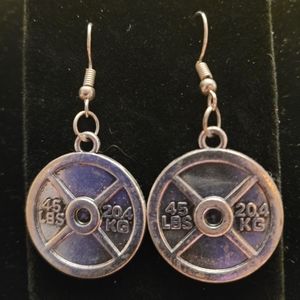 45 lb. Barbell Plate Earrings